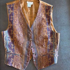 Talbots Jacquard Vintage Vest size 14